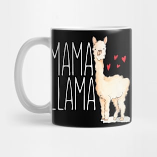 Mama Llama Hearts Matching Family Tribe Mom Mug